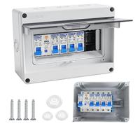 Boîtier de distribution mural, IP65, 63 A, disjoncteur différentiel, 2 prises 16A + 1 prise 20A + 1 prise 32A, 7 modules