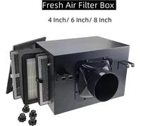 Boîtier de filtre en ligne pour air frais/air entrant - GL100-X - Pour CVC/ventilation - Préfiltre + charbon actif + HEPA - Filtre à air pour conduit - Vert