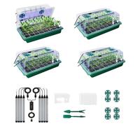 Boîtier de germination de graines, 160 cellules, design en dôme, 8 lampes de croissance LED, minuterie intelligente, matériau plastique