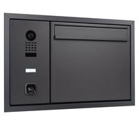 Boîtier de porte avec lecteur d'empreintes digitales et interphone vidéo, en acier inoxydable, de couleur anthracite