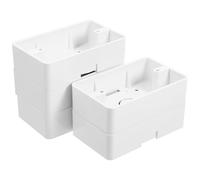 Boîtier de Prise Murale ABS Blanc 5 Pièces pour Montage en Saillie | Ouvertures Prédécoupées pour Câbles, Pose Affleurante, Usage sur Cloison en Plaques de Plâtre ou Bois