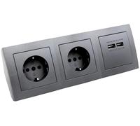Boîtier de prises électriques avec 2 prises de courant avec mise à la terre + 2 ports USB