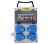 Boîtier de prises industrielles portable, dimensions 260 x 170 x 140 mm, indice de protection IP44-67, étanche, disjoncteur mobile pour chantier, atelier, usine