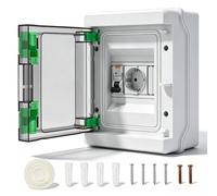 Boîtier de protection étanche IP65 - Prise murale - Disjoncteur différentiel - Prise de 16 A, type C - Disjoncteur de ligne de 16 A, 230 V - Pour utilisation en extérieur
