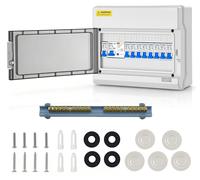 Boîtier de protection mural - Boîtier de distribution - Disjoncteur différentiel - Indice de protection IP65 - 125 A - 7 prises de 16 A + 2 prises de 20 A