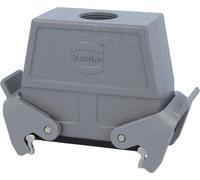 Boîtier de raccordement HARTING Han 16B haut, 1 sortie de câble droite M25, avec 2 étriers transversaux, raccord vissé M25, plage de serrage 9,0 mm