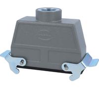 Boîtier de raccordement HARTING Han 24B haut, 1 sortie de câble droite M25, avec 2 étriers transversaux, raccord vissé M25, plage de serrage 9,0 mm