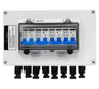 Boîtier de raccordement photovoltaïque pour installation solaire - Sectionneur CC 30 A - Quatre chaînes marche/arrêt - Indice de protection IP67 (étanche) - CC 12–400 V - Montage mural - Boîtier en PC