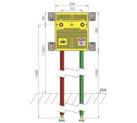 Boîtier de raccordement pour douche MHS, DUU/240, sortie 153 mm, Kelox, hauteur 1 200 mm, 1 pièce