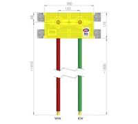Boîtier de raccordement pour douche MHS, DUUSmall, sortie 153 mm, TECE, 350 mm, jaune, 1 pièce