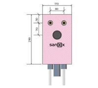 Boîtier de raccordement pour lavabo SANOOX, court, pour cloisons sèches, FlowFit DA16, 350 mm, rose, 1 pièce.