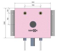 Boîtier de raccordement pour lavabo SANOOX, court, pour cloisons sèches, FlowFit DA16, 350 mm, rose, 1 pièce.