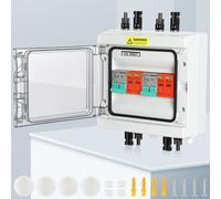 Boîtier de raccordement solaire Izrielar DC 2 strings 1000 V 32 A Protection contre les surtensions PV photovoltaïque IP65 Boîtier de raccordement pour générateur 8 modules Connecteur solaire Installa