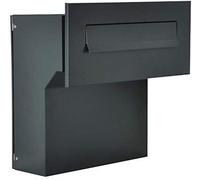 Boîtier de réception intégré Unyqoos®, anthracite mat (RAL 7016) – Façade 350 x 160 mm, fente de dépôt 260 x 36 mm, profondeur 190–260 mm, 3 clés