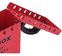 Boîtier de sécurité portable pour verrouillage/étiquetage, conforme à la norme OSHA, en acier inoxydable, de couleur rouge