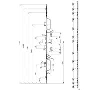 Boitier de serrure enc. Fercomatic à cylindre pour porte d'entrée, axe 50mm, 5pts, H. 2150mm, 6-33172-01-0-1 - FERCO by THIRARD