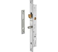 Boitier de serrure encastrable à crochet à cylindre pour porte coulissante, axe 16mm, bouts carrés, zingué - THIRARD
