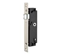 THIRARD - Boitier de Serrure Encastrable à Cylindre pour Portail - Axe 40 mm - Bouts Carrés - Noir - Coffre ABS Épaisseur 22 mm - Têtière Inox - Pêne Réglable - Demi-Tour Réversible