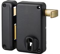 Boitier de serrure verticale en applique double entrée à tirage pour porte d'entrée, gauche, axe 45mm, 75x130mm, noir - THIRARD