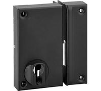 Boitier de serrure verticale en applique double entrée pour porte de cave, pêne seul, droite, axe 45mm, 75x130mm, noir - THIRARD