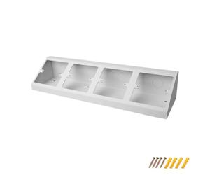 Boitier de sortie de table incliné pour panneau de type 86, blanc 4 | Position du panneau inclinée pour une vision plus claire, entrées de câble circulaires, boîtier en métal pour surfaces de