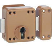 Boitier de verrou double entrée Rafale pour porte d'entrée à cylindre, acier, epoxy bonze - THIRARD