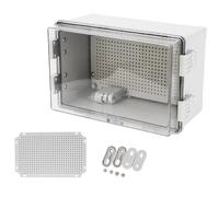 Boîtier électrique ABS, boîte de jonction électrique étanche avec Couvercle Transparent en Polycarbonate, Conception à Double Boucle avec Trou de Fixation, IP66 (Taille 40 x 30 x 22 cm / 16