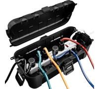 Boîtier Électrique Étanche Boîte De Protection Multiprise Avec 6 Ports | Boîte de connexion résistante aux intempéries Pour Jardin Patio Cour Pelouse Porche Terrasse Balcon Chantier Atelier Garage