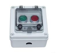Boîtier électrique extérieur IP67 résistant aux intempéries 2 interrupteurs à bouton-poussoir Boîtier ABS robuste pour abri de jardin, garage 125 mm (A)