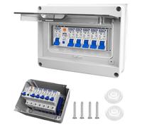 Boîtier électrique IP65 avec disjoncteur différentiel, 63 A, 8 modules