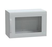 Boîtier en polyester au sol. PLA entièrement étanche 500x750x420mm IP65, transparent à 2 battants Schneider Electric Contenu