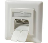 Boîtier encastré Cat. 6 double, blindé, 2 x RJ45 ivoire