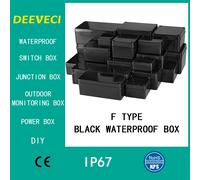 Boîtier étanche extérieur noir, boîte en plastique, boîtier d'instrument de projet électronique, boîte de projet électrique, boîtier de boîte de jonction FB63X58X35
