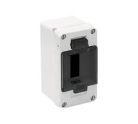 Boîtier étanche IP54 pour 3 éléments avec chape, idéal pour protéger les connexions électriques en extérieur et dans les environnements humides.