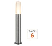 Boîtier extérieur de 60 cm, 220 V, indice de protection IP65, couleur argent, pour ampoule E27 - Lot de 6