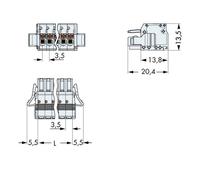 Boîtier femelle pour câble série 2734 WAGO 2734-108/037-000 Nbr total de pôles 8 Pas: 3.50 mm 50 pc(s)