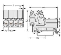 Boîtier femelle pour câble série 831 WAGO 831-3203/007-000 Nbr total de pôles 3 Pas: 7.62 mm 48 pc(s)
