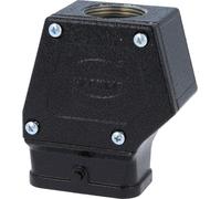 Boîtier HARTING Han Q avec point de serrage PE, sortie de câble droite 1xM25, pour 1 étrier (sur la partie inférieure) Raccord vissé M25