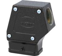 Boîtier HARTING Han Q avec point de serrage PE, sortie de câble latérale 1xM25, pour 1 étrier (sur la partie inférieure) Raccord vissé