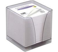 Boîtier plexi fumé + recharge bloc blanc 580 feuilles 90g 9x9x9 cm G