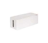 Hama Boîte pour câbles "Maxi" (Boite Rangement pour cables chargeurs et multiprises, boitier cache câbles 40x15,5x13,5cm, pieds en caoutchouc) Blanc 20662