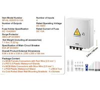 Boîtier PV combiné, entrées, tension de service nominale de 500V DC, indice de protection IP65, 4 cordons 15A acier