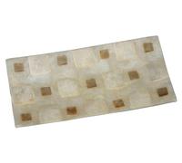 Boîtier rectangulaire en nacre, couleur beige, dimensions : 12 x 3 x 21 cm
