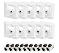 Boîtier réseau Cat7 - Encastré - 1 port - Module keystone - Blanc - Pour mur et panneau de brassage