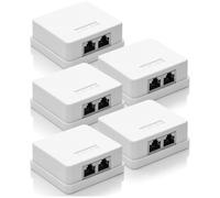 Boîtier réseau prise RJ45 - 2 prises RJ45 CAT6a - FTP blindé - Montage en saillie - Blanc