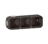 boitier saillie - 3 postes - horizontal ou vertical - anthracite - legrand plexo 069603l