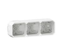 boitier saillie - 3 postes - horizontal ou vertical - blanc - legrand plexo 069688l