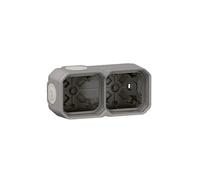 Legrand Boîtier saillie PLEXO 069672L - 2 postes, embouts à membrane - gris