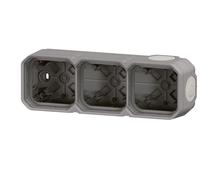 boitier saillie - 3 postes - horizontal ou vertical - gris - legrand plexo 069680l