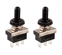 BOJACK Interrupteur à bascule SPDT ON-OFF-ON 3 Borne de borne 12 VDC 25 A avec capuchon étanche 103 (Pack de 2 pièces)